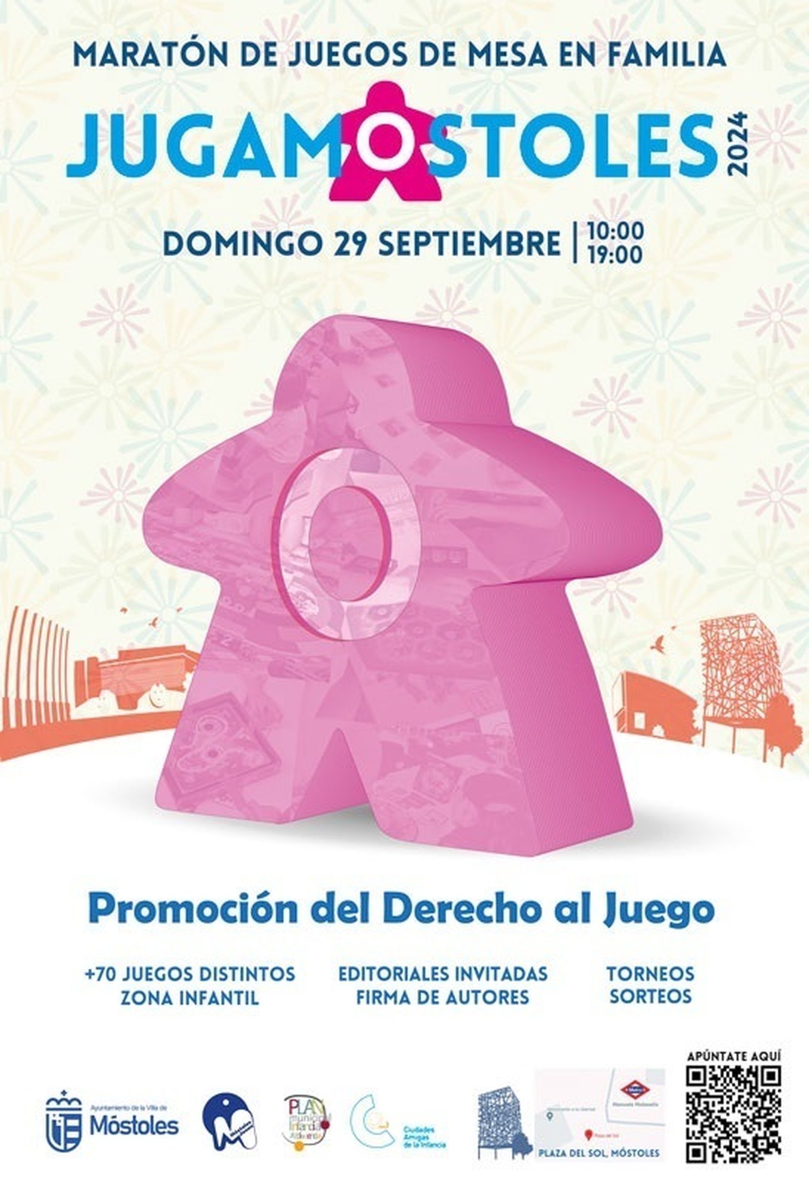 Cartel de promoción del maratón de juegos de mesa de Móstoles