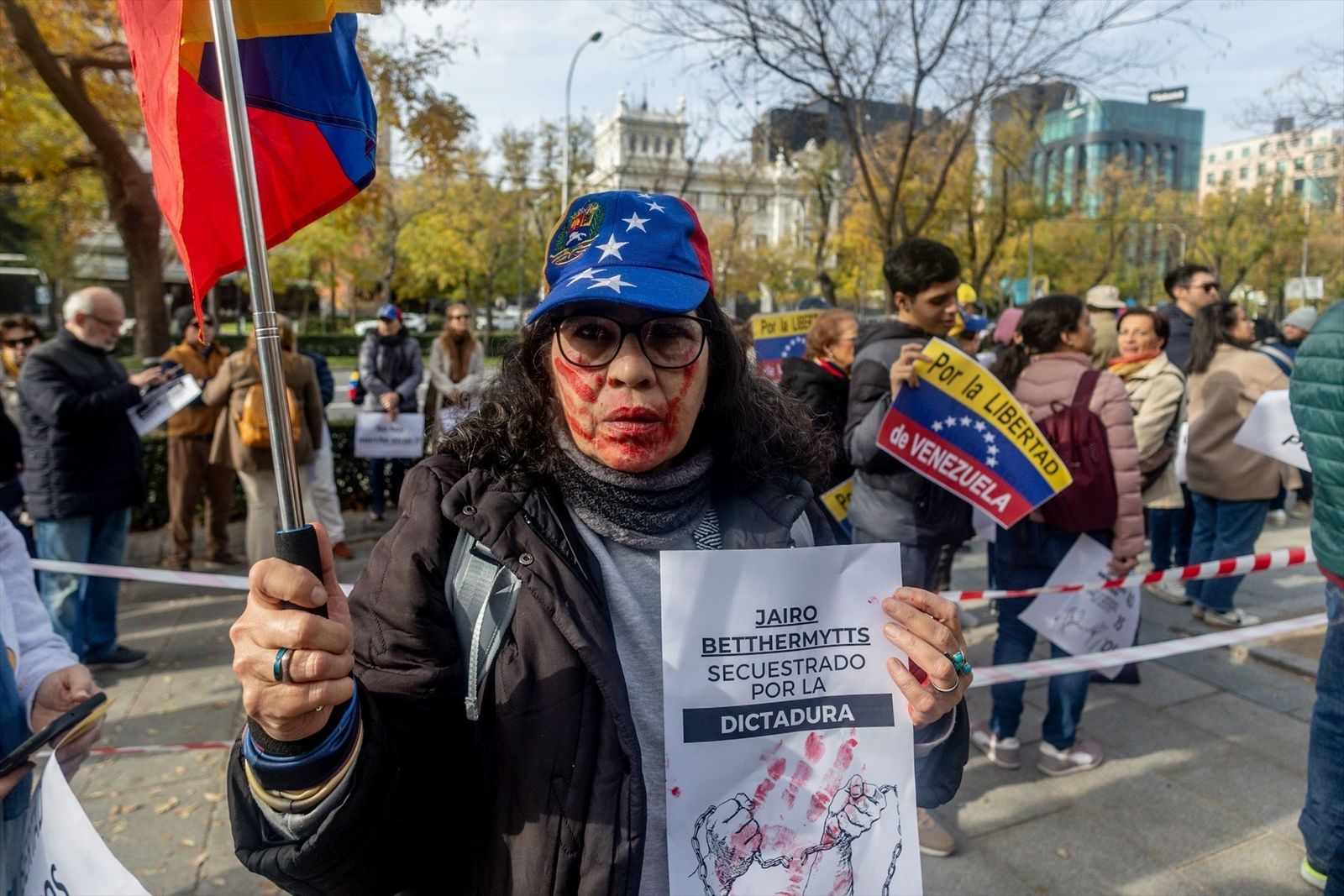 Opositores venezolanos reclaman en Madrid la liberación de presos políticos del chavismo