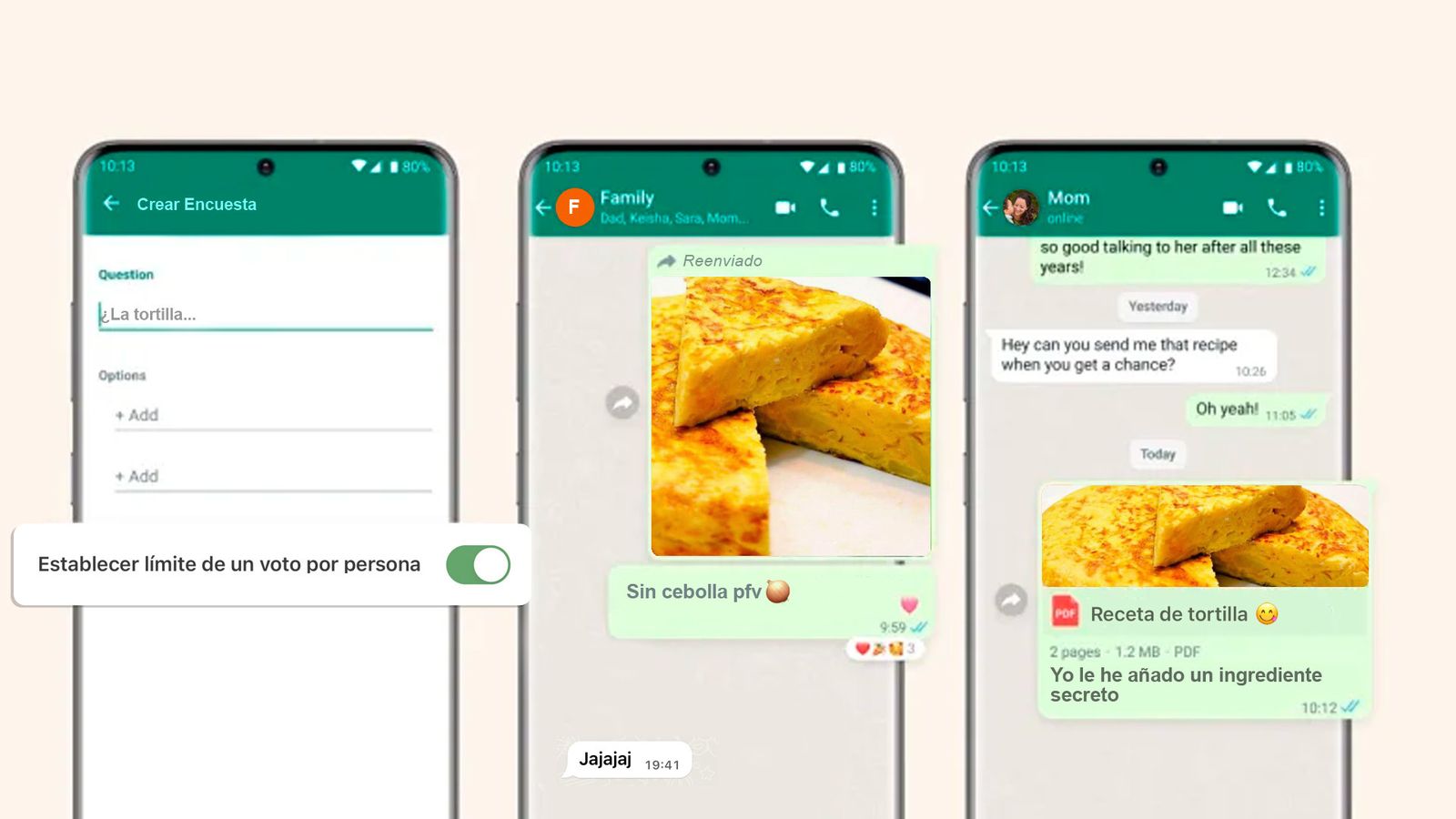 WhastApp incorpora funcionalidades para reenviar contenidos y gestionar las encuestas