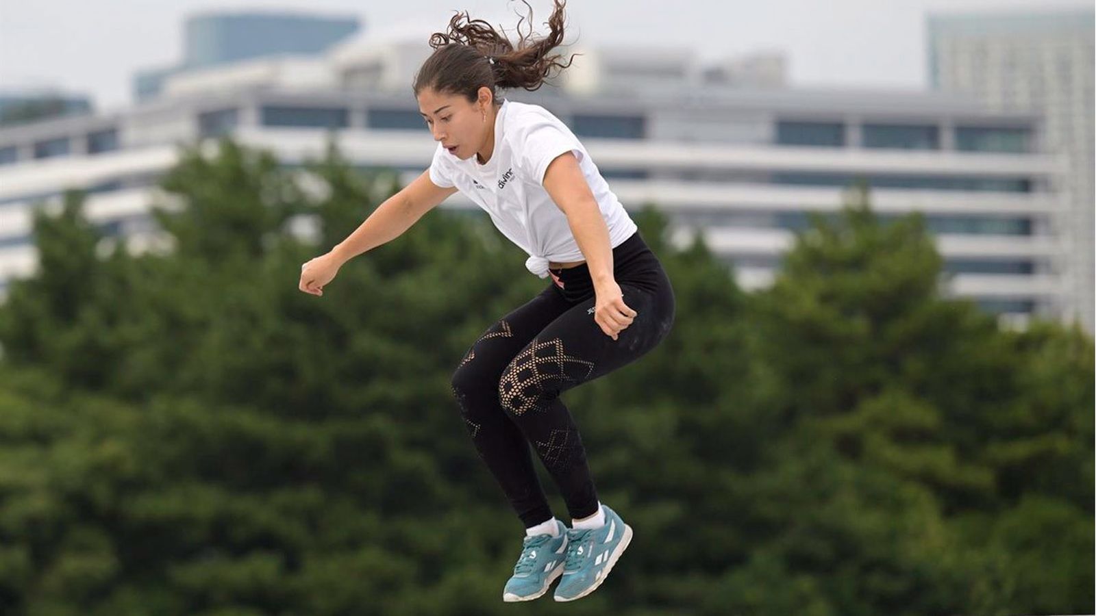La española Stefy Navarro en el Mundial de parkour
