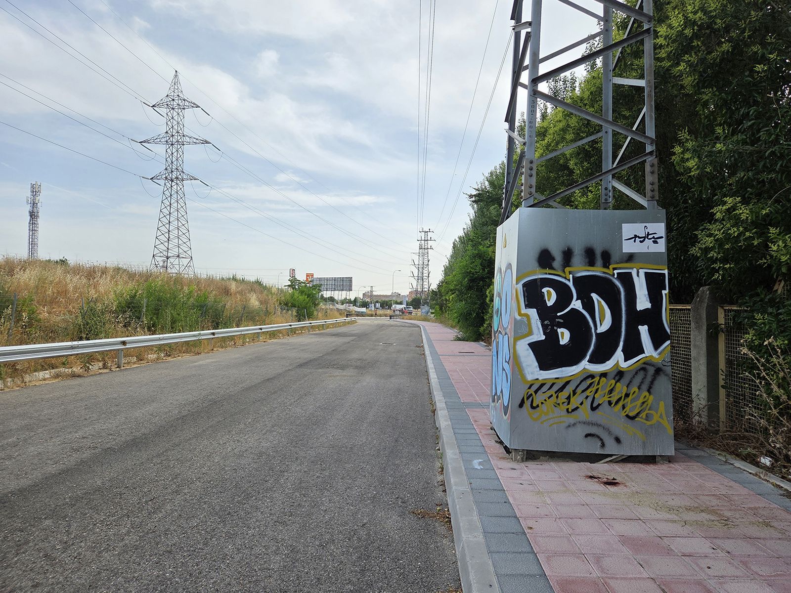 Calzada en el barrio de Buenavista de Getafe