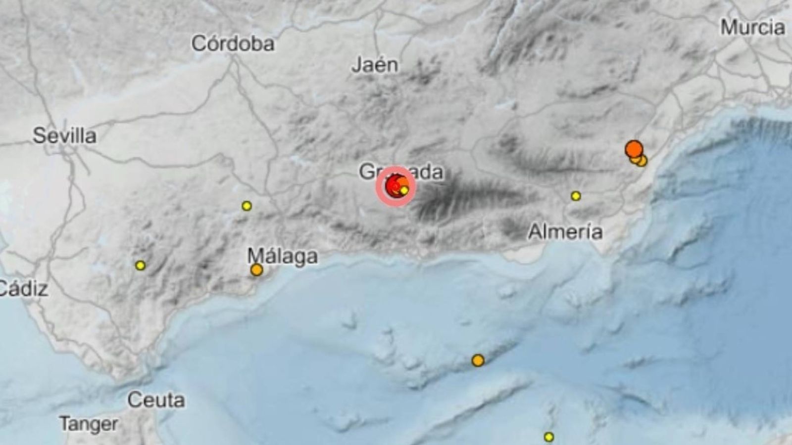 Imagen del lugar donde se ha producido el terremoto