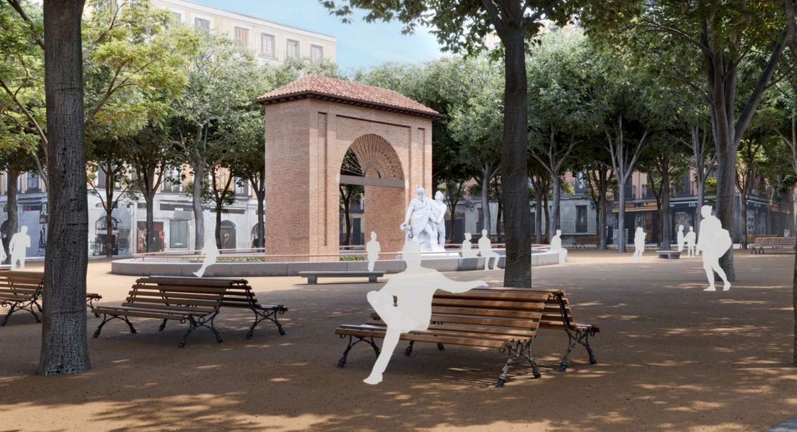 Ilustración de la propuesta para la remodelación de la Plaza del Dos de Mayo