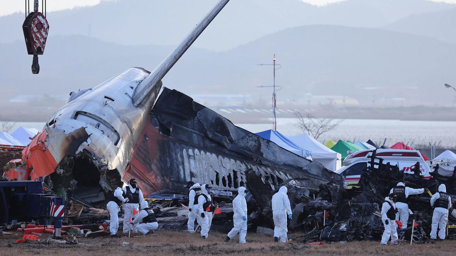 Investigación del avión accidentado en Corea