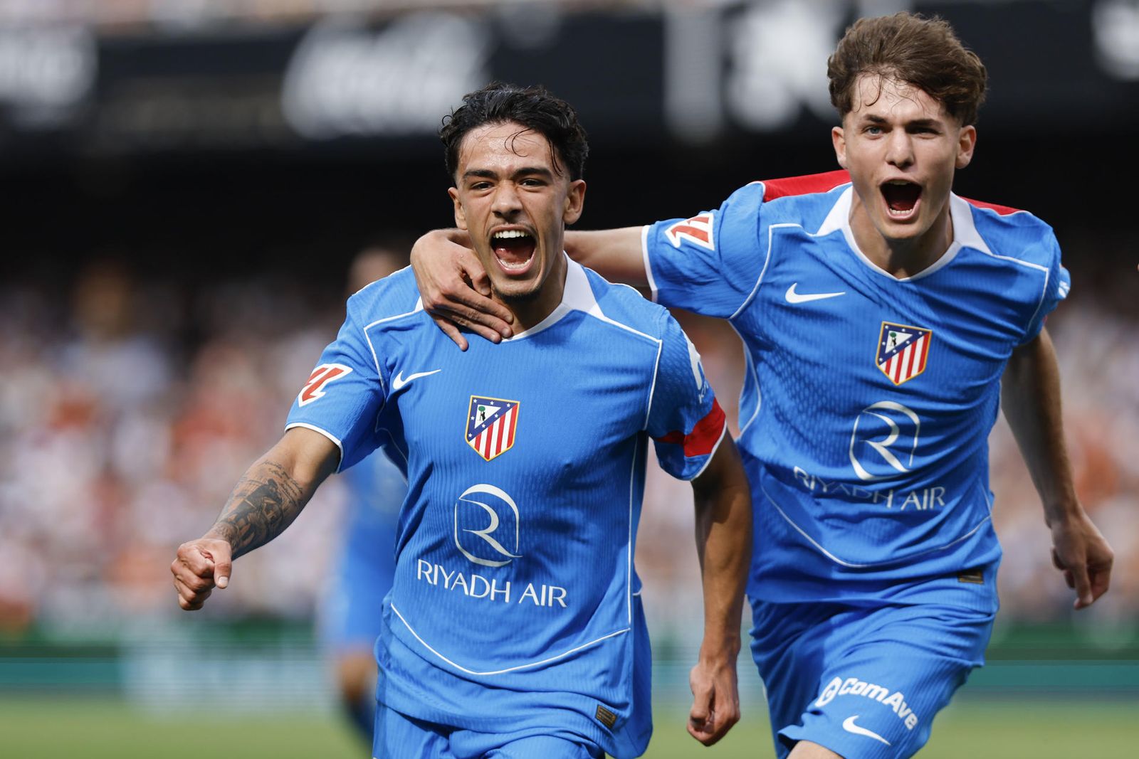 Iker Luque celebra su gol contra el Valencia