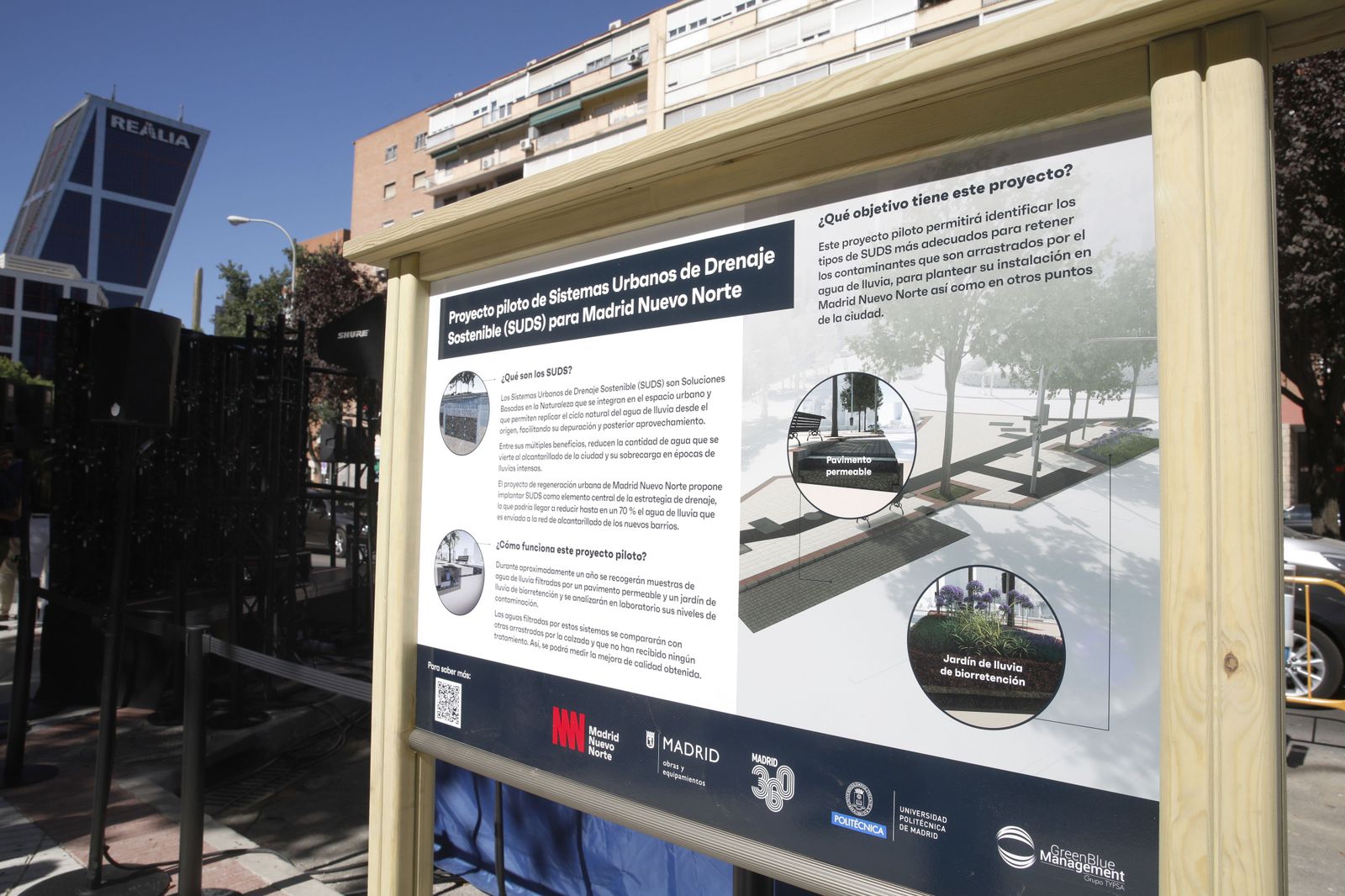 Presentan un proyecto para reutilizar el agua de lluvia en las calles de Madrid Nuevo Norte