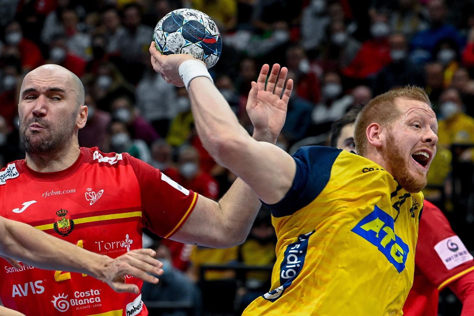 Final del Europeo de balonmano entre España y Suecia