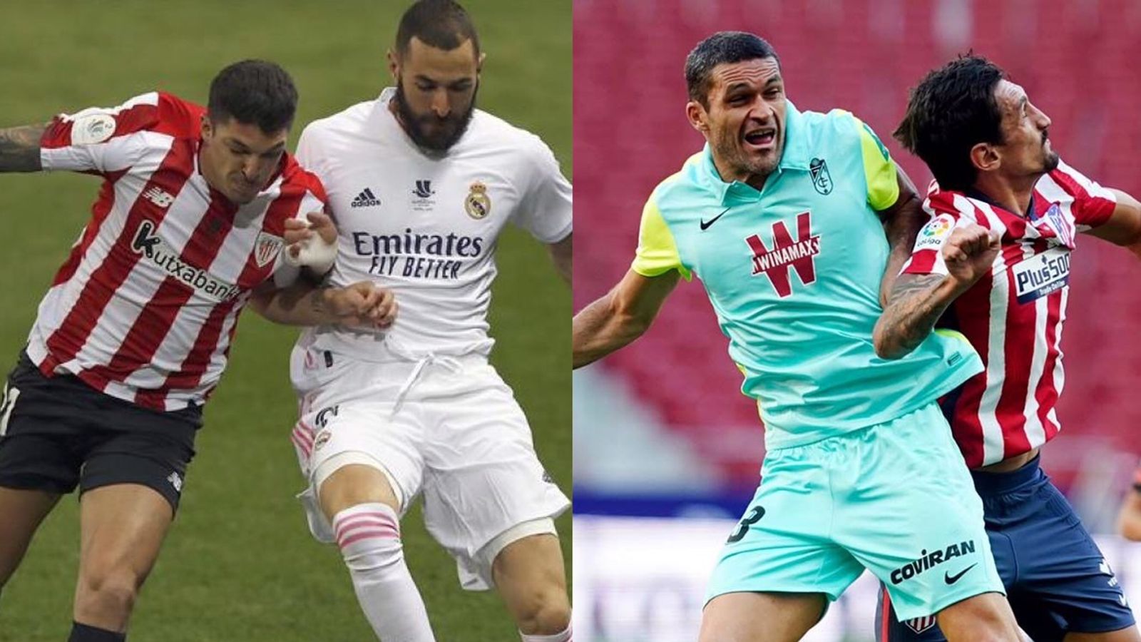 Real Madrid-Athletic y Granada-Atlético de Madrid