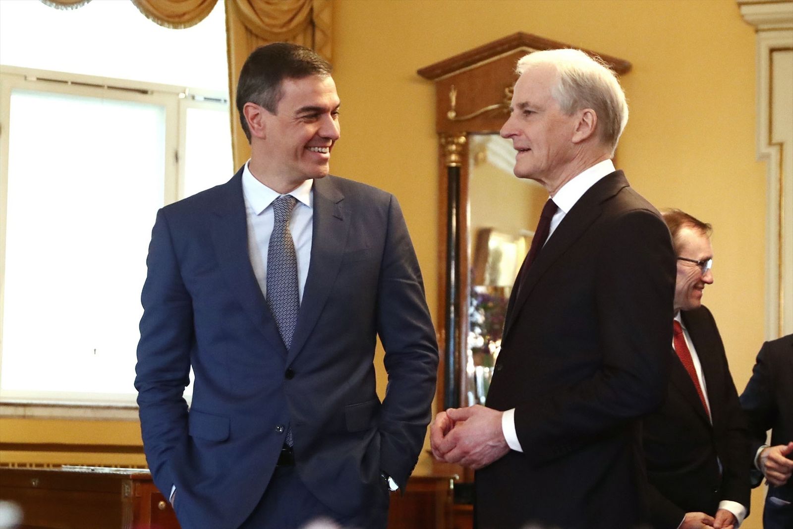 El presidente del Gobierno, Pedro Sánchez , y el primer ministro de Noruega, Jonas Gahr Støre