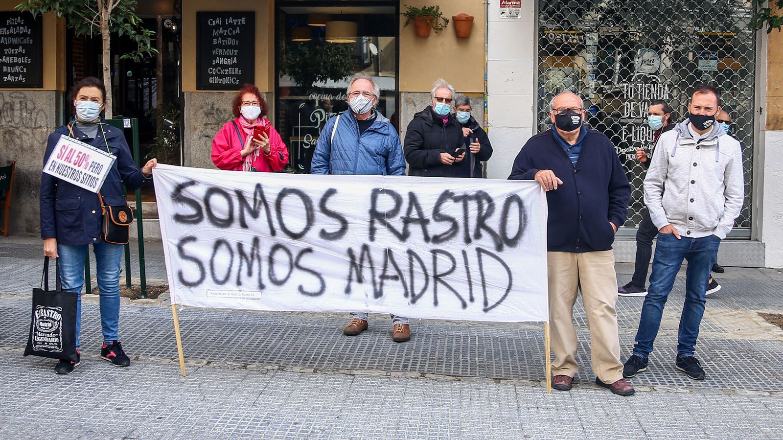 Manifestación de comerciantes de El Rastro