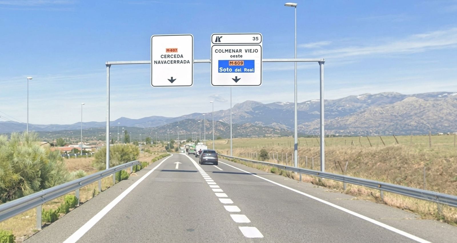 Tramo de la M-607 afectado por cortes, entre Cerceda y Colmenar Viejo