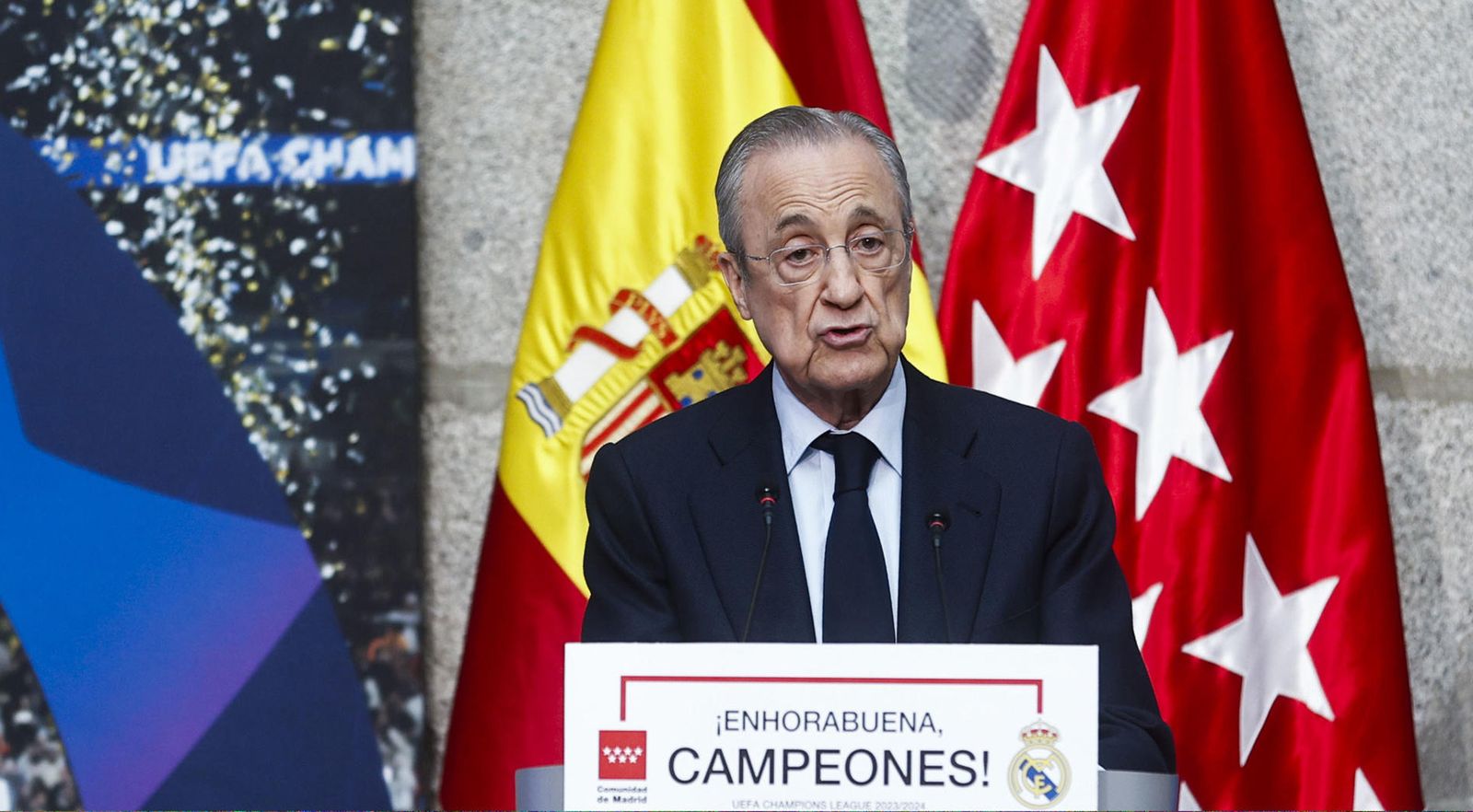 Florentino Pérez dedica la copa a la Comunidad de Madrid