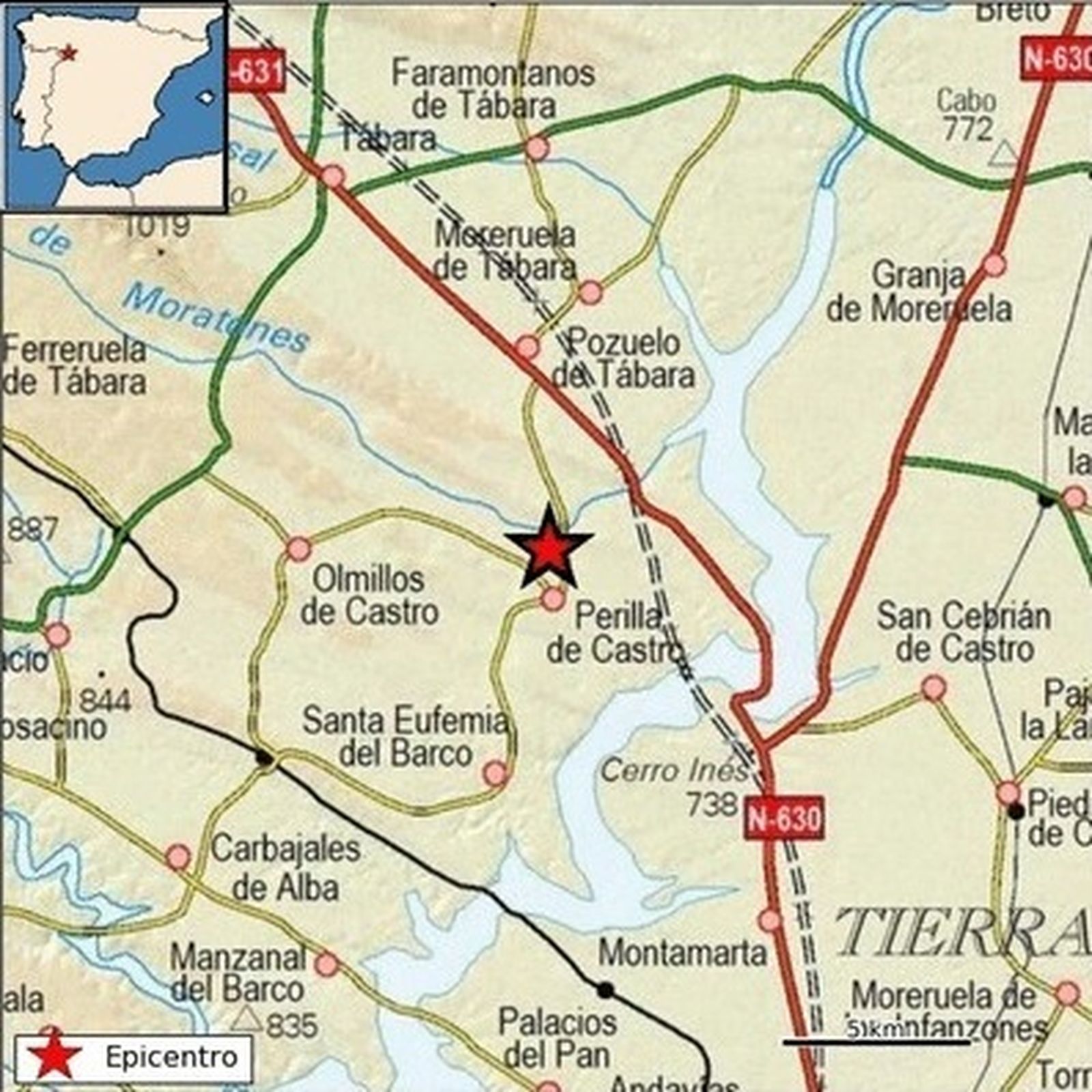 Epicentro del terremoto