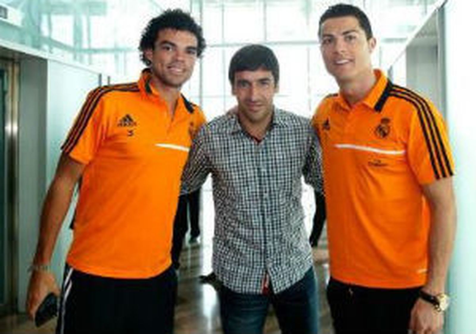Raúl con Pepe y Cristiano