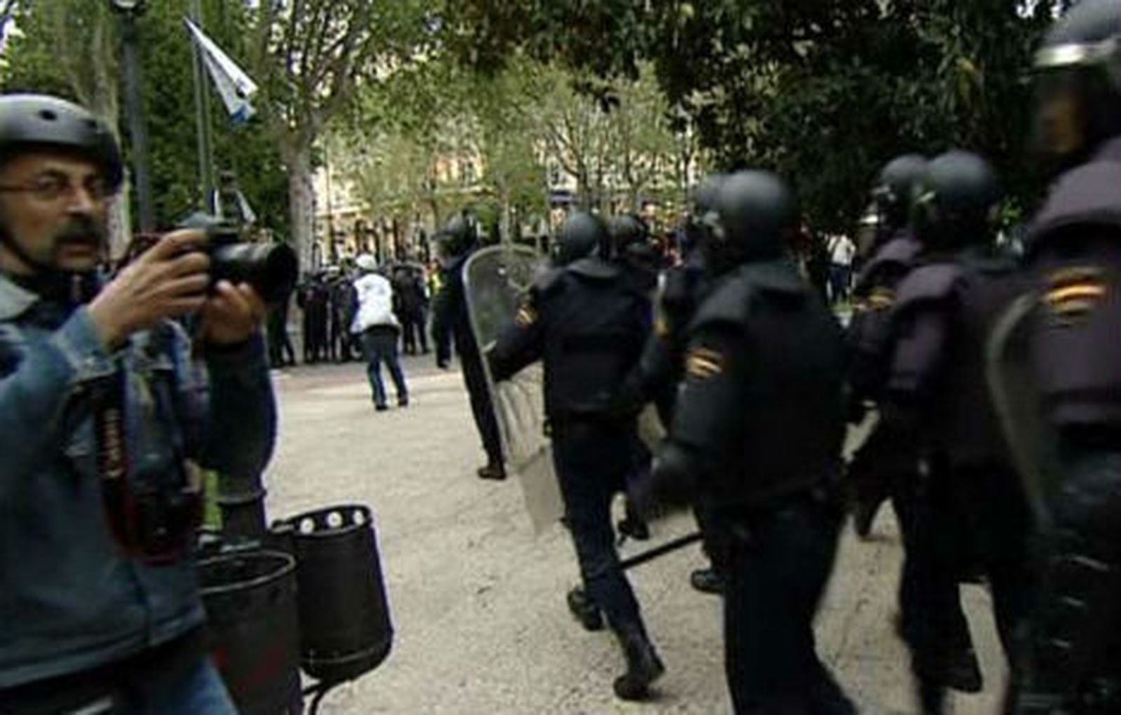 Actuación policial ante una manifestación en Madrid