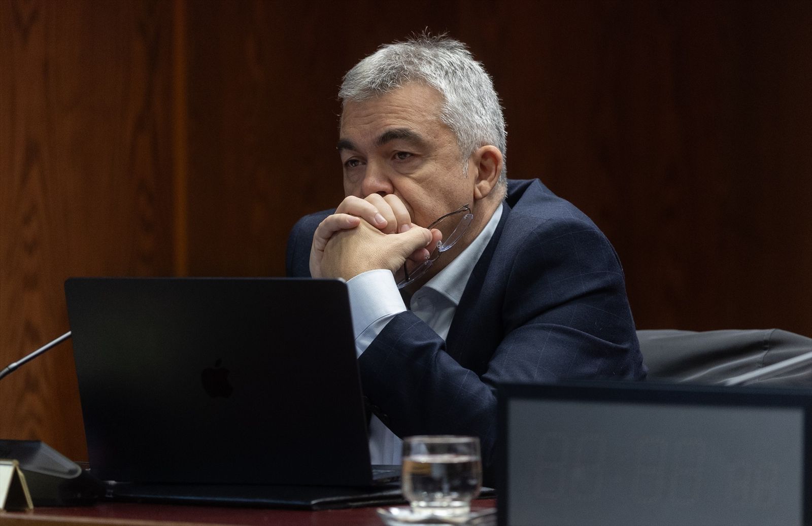 El ex secretario de Organización del PSOE Santos Cerdán durante la Comisión de Investigación del 'caso Koldo' en el Senado