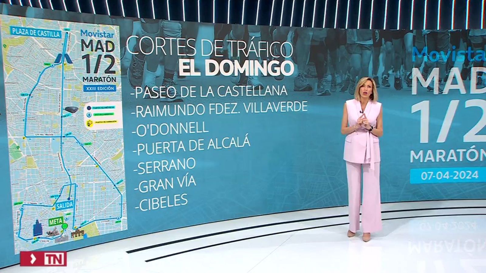 Cortes de tráfico por el Madrid Medio Maratón