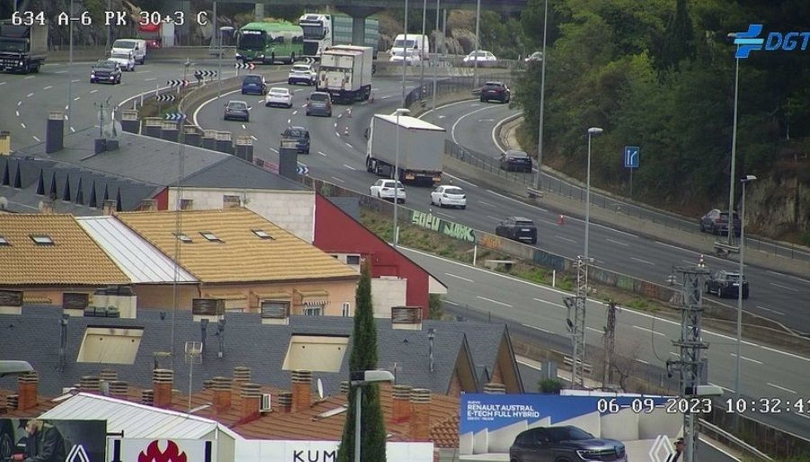 Dos accidentes complican el tráfico en la A-5 y en la A-6