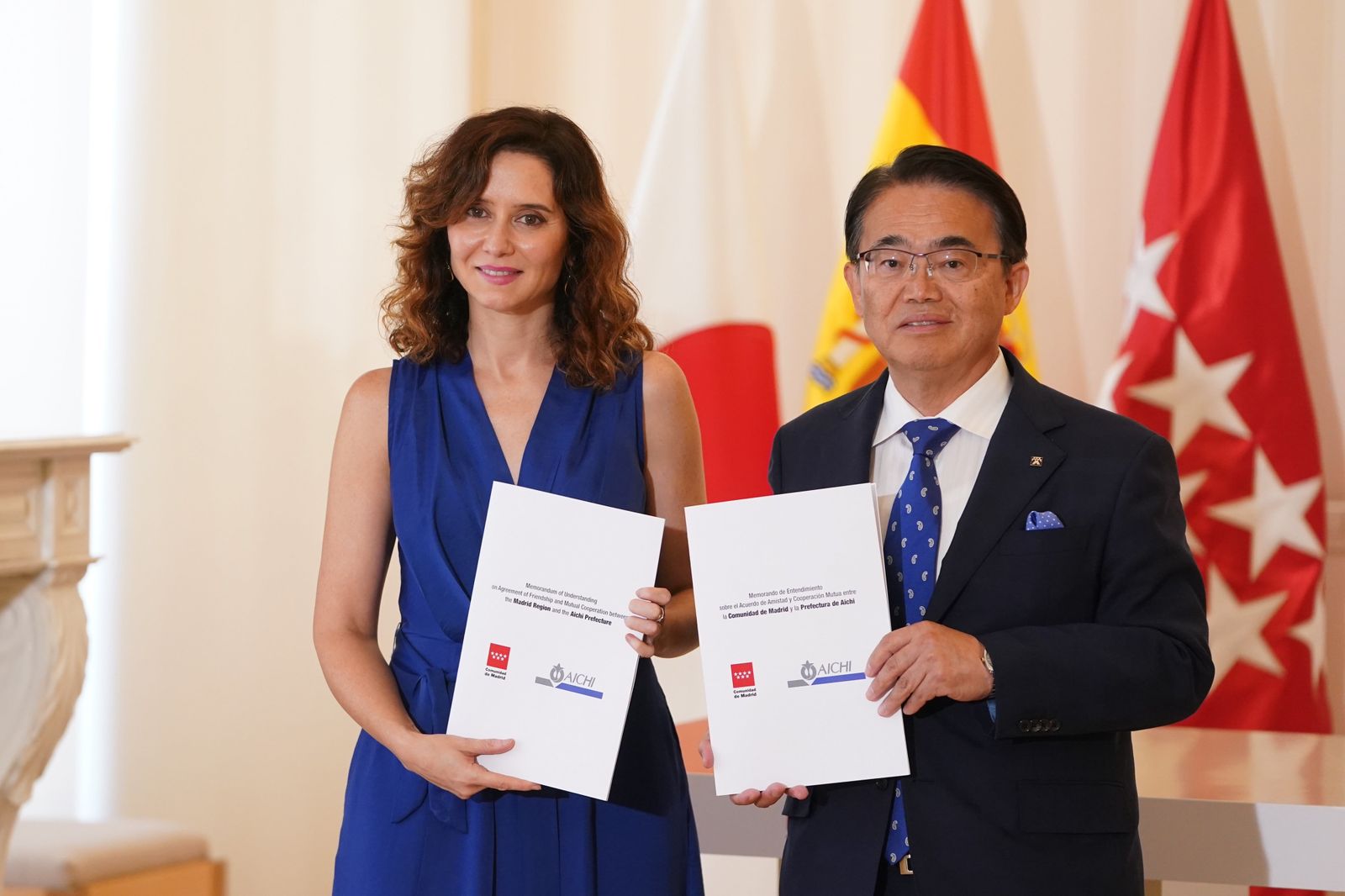 Ayuso y el gobernador de Aichi