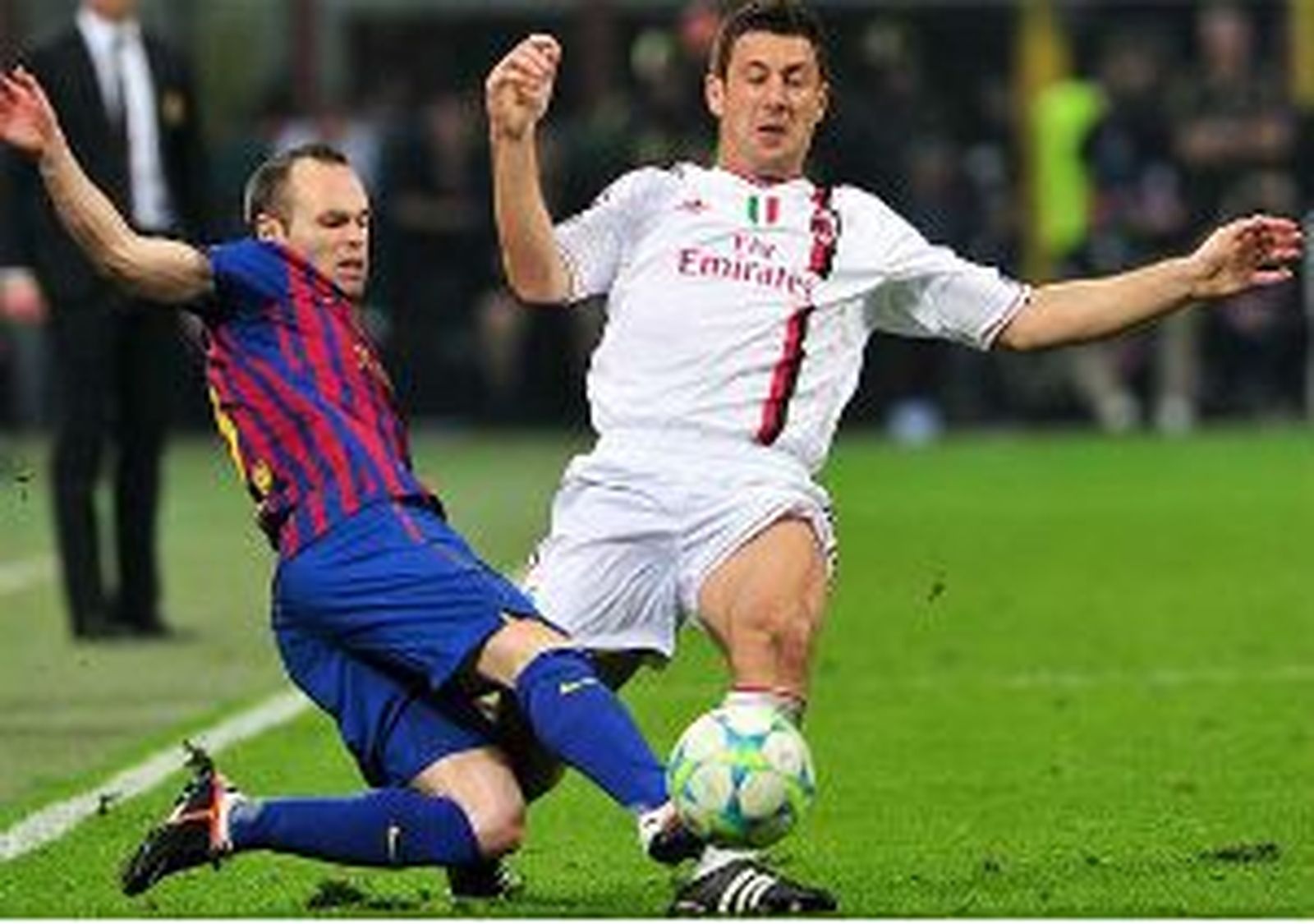 Vestuario del Barça tras el Milan