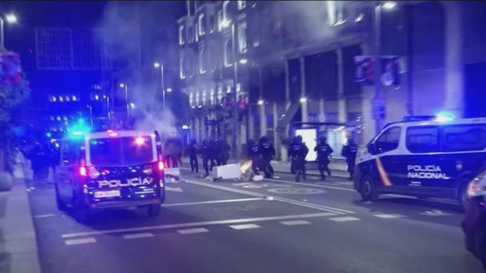 Disturbios y barricadas en pleno centro de Madrid