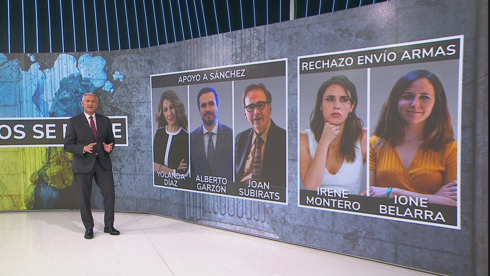 Fractura de Podemos en el Gobierno tras no apoyar las ministras Montero y Belarra el envío de armas a Ucrania
