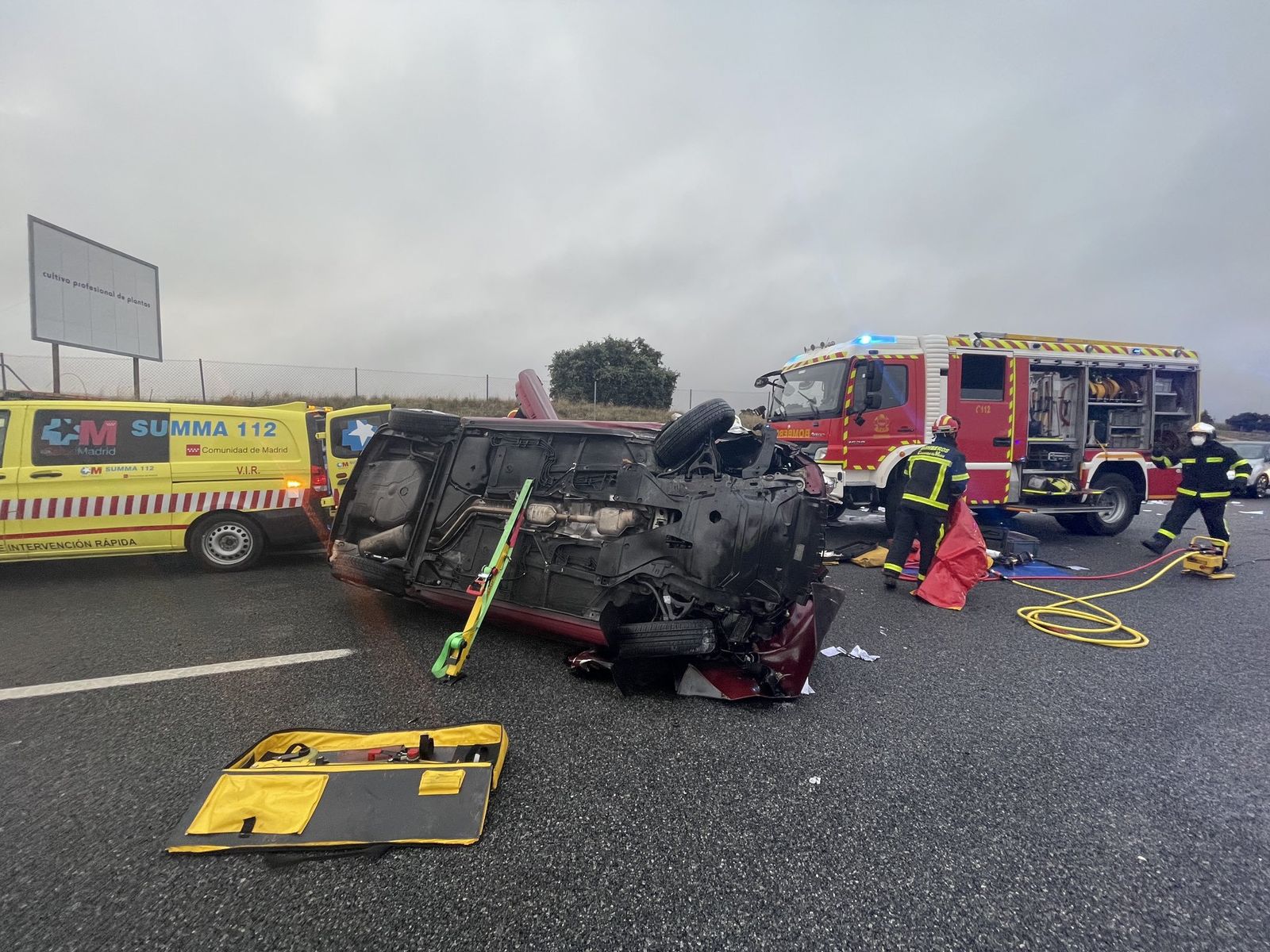 Accidente en la M-501, en Villanueva de Perales