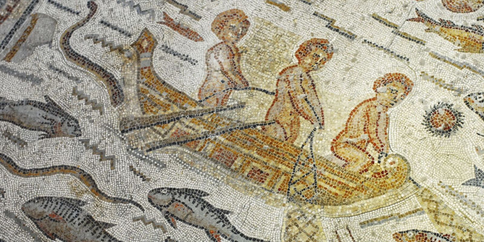 Fragmento del Mosaico de los Peces, en la Casa de Hippolytus, Alcalá de Henares