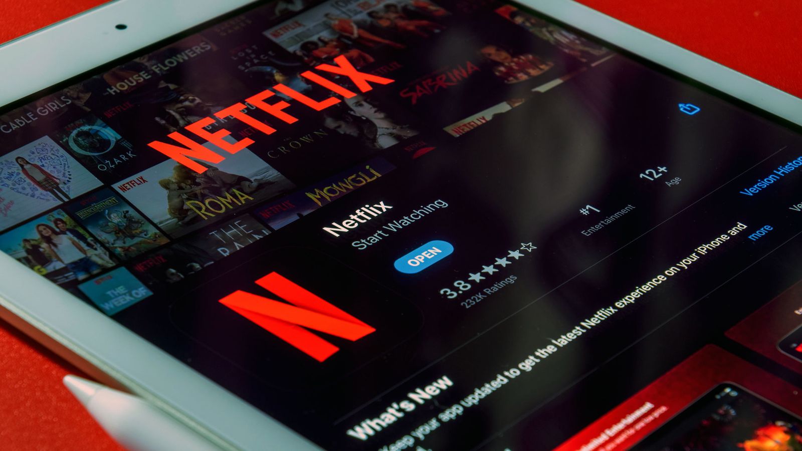 Aplicación de Netflix en una tablet