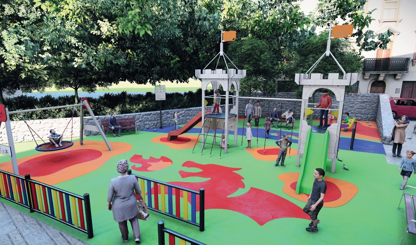Diseño de la zona infantil del Parque ‘Felipe Rivas’ en Orusco