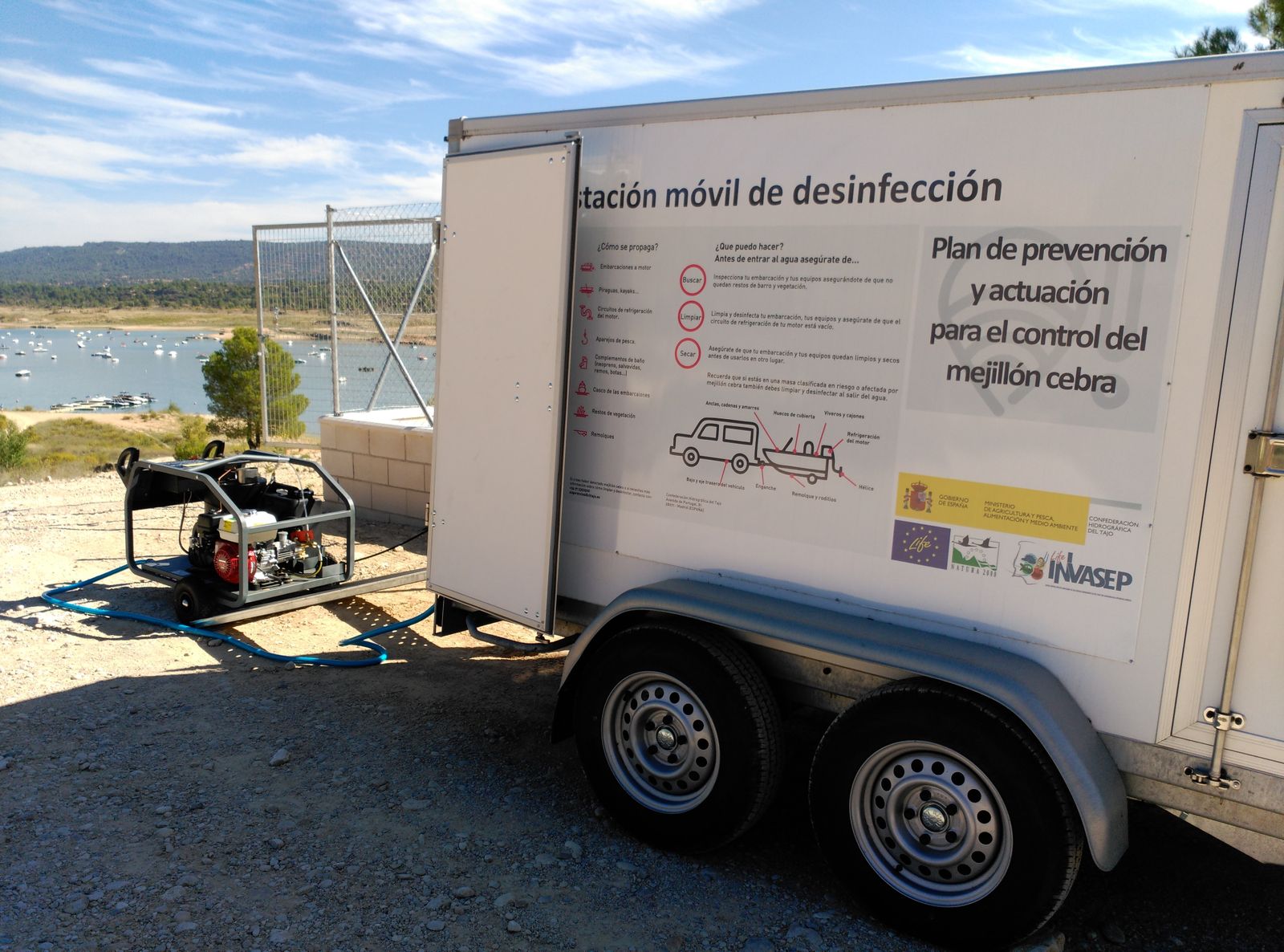 Estación móvil para prevenir la entrada del mejillón cebra en el Pantano de San Juan