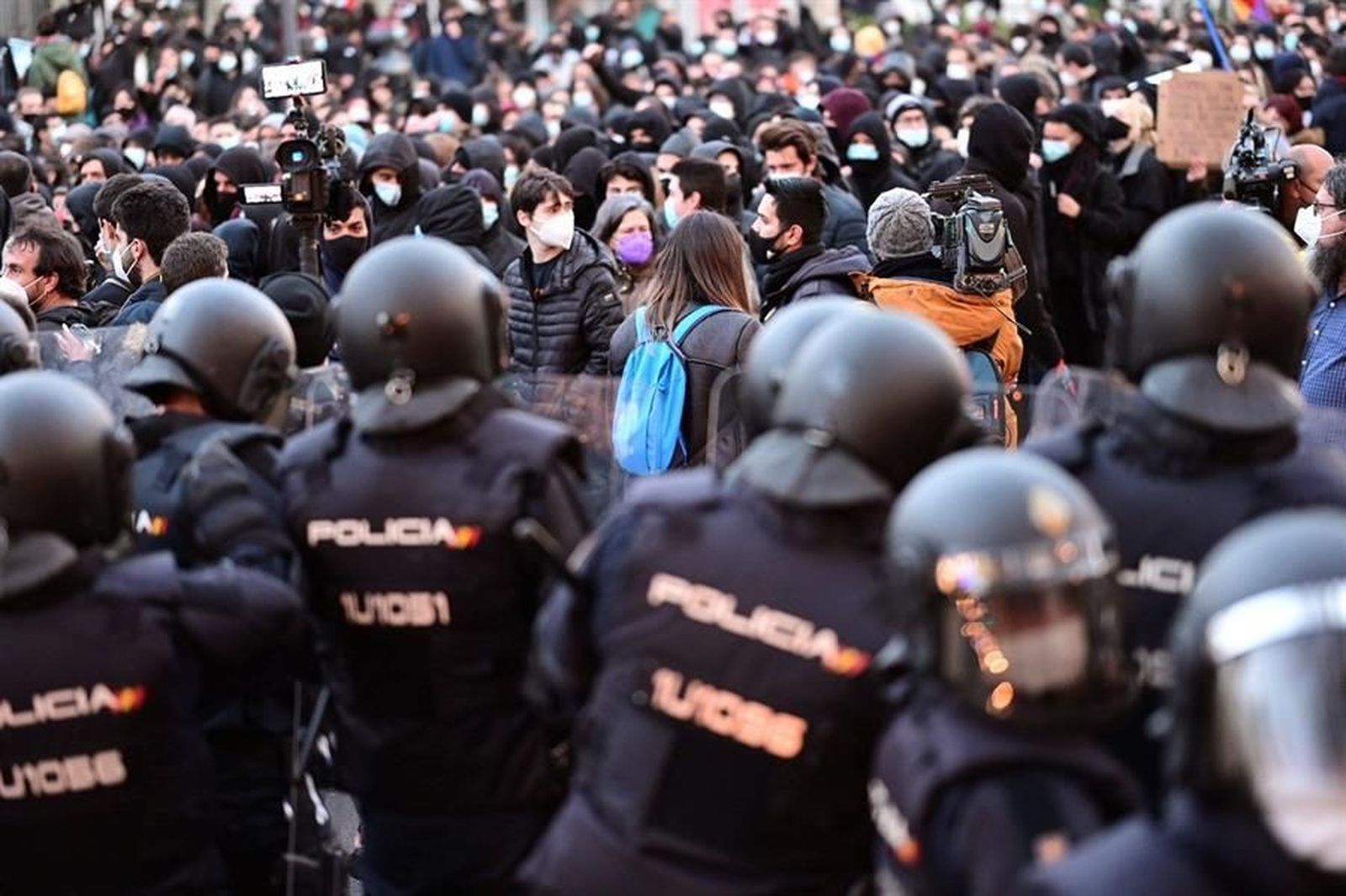 Disuelta la marcha no autorizada a favor de Hasél en Madrid