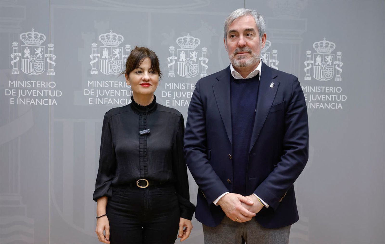 La ministra Sira Rego y el presidente de Canarias, Francisco Clavijo