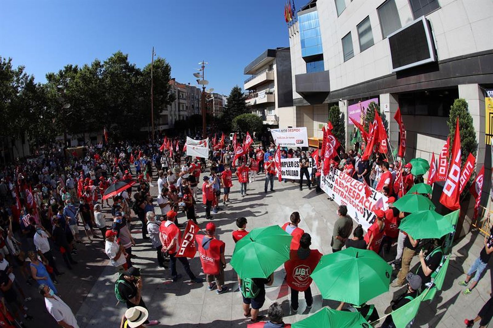 Protesta de los trabajadores de Airbus en Madrid