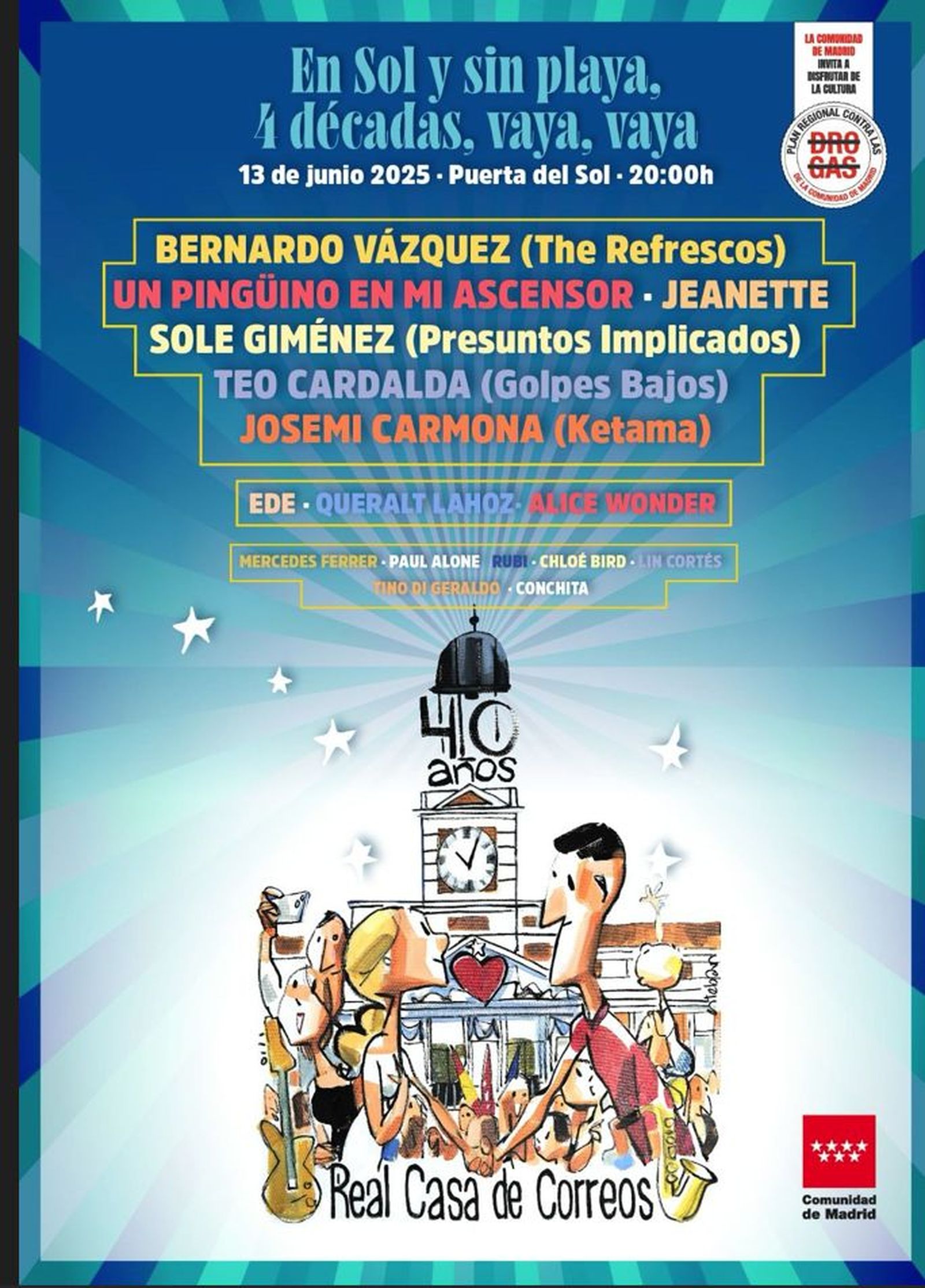 Cartel del concierto 'En Sol y sin playa, 40 años, vaya, vaya'