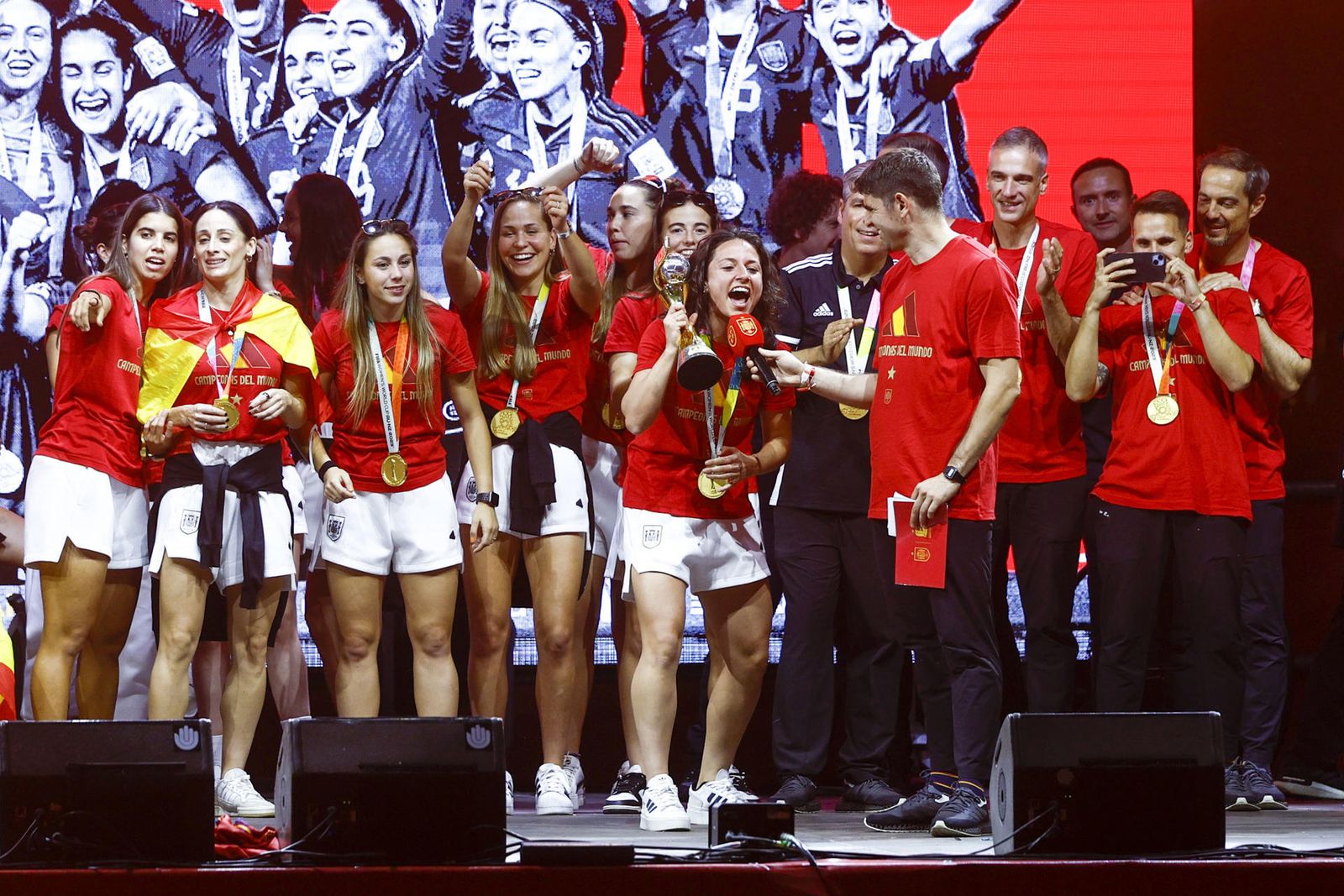 Fiesta de la Selección femenina de fútbol en Madrid tras ganar el Mundial