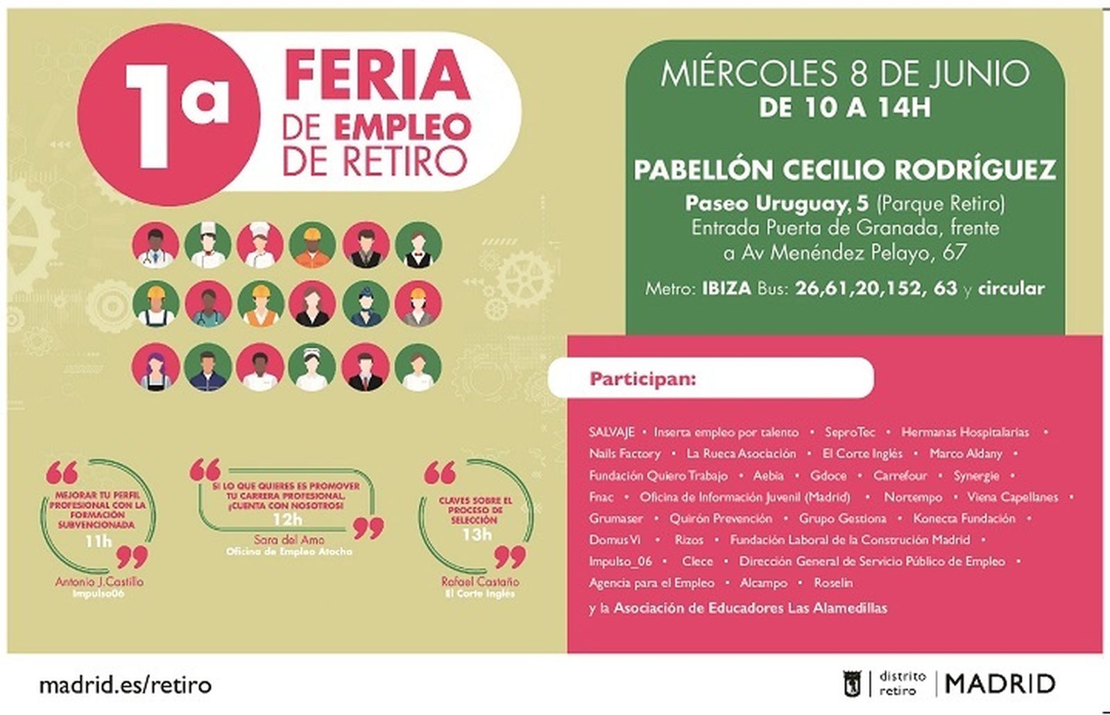 Si buscas trabajo este miércoles tienes una cita con la  I Feria de Empleo de Retiro