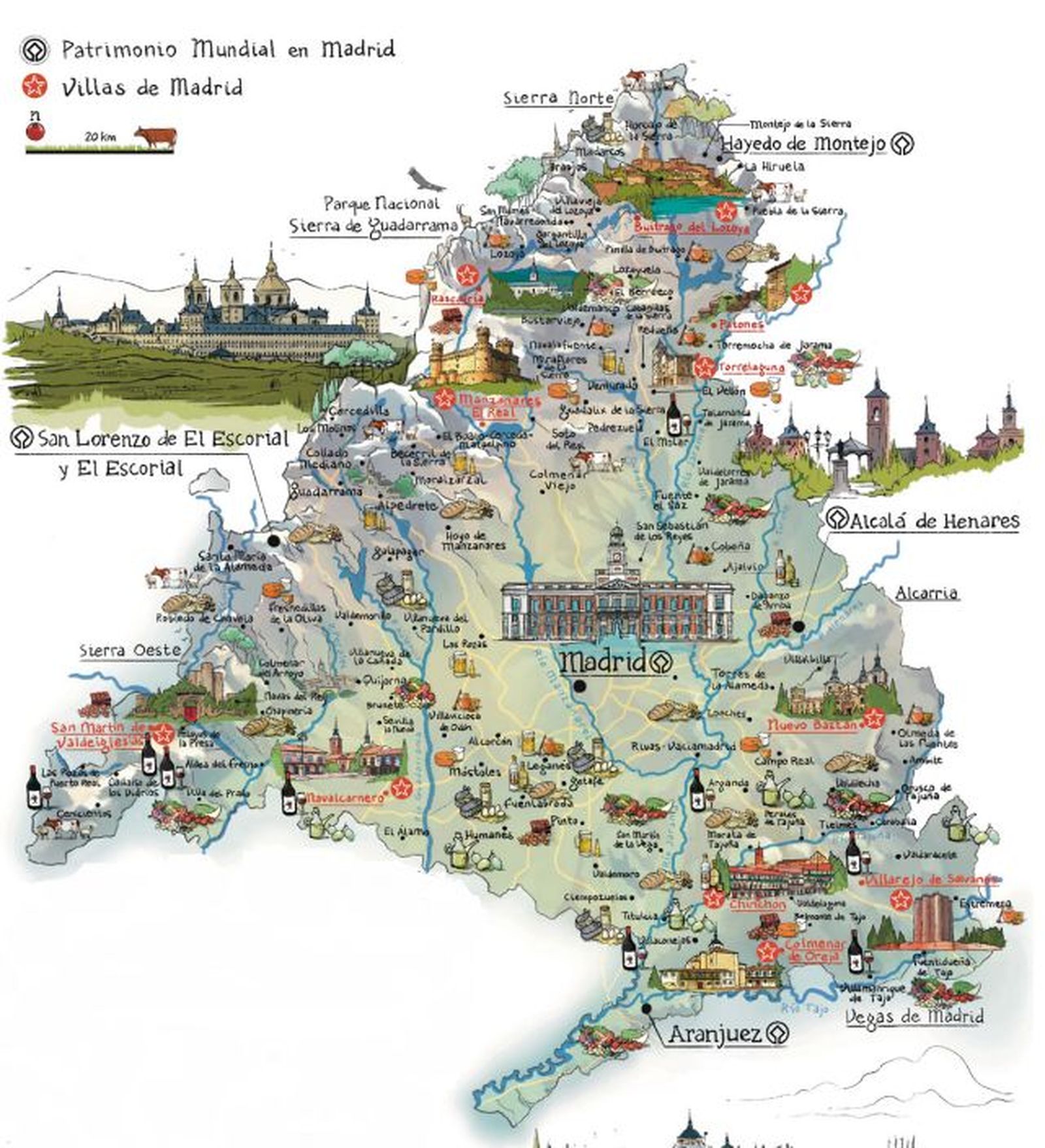 Mapa de turismo y productos de proximidad de  Madrid