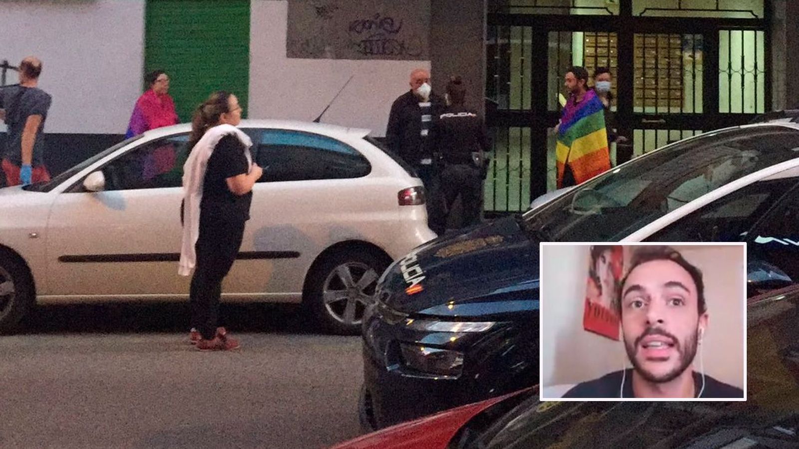 Insultado y amenazado durante una 'cacerolada' en Arganzuela por llevar una bandera LGTBI