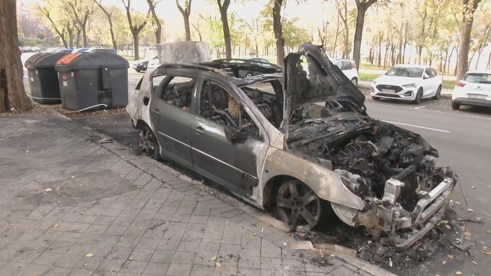 Coches quemados en Puente de Vallecas
