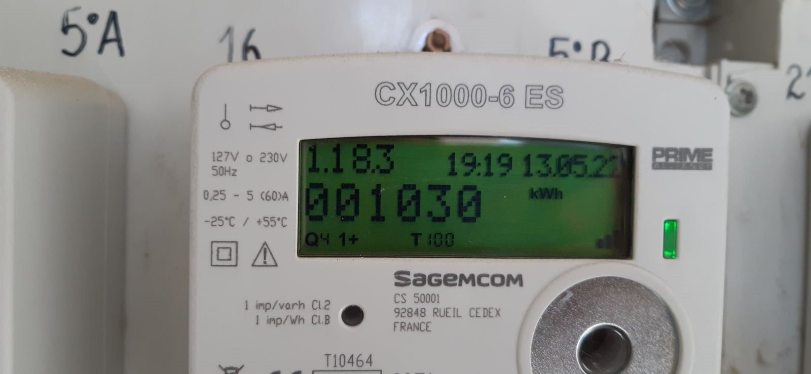 Un contador eléctrico doméstico