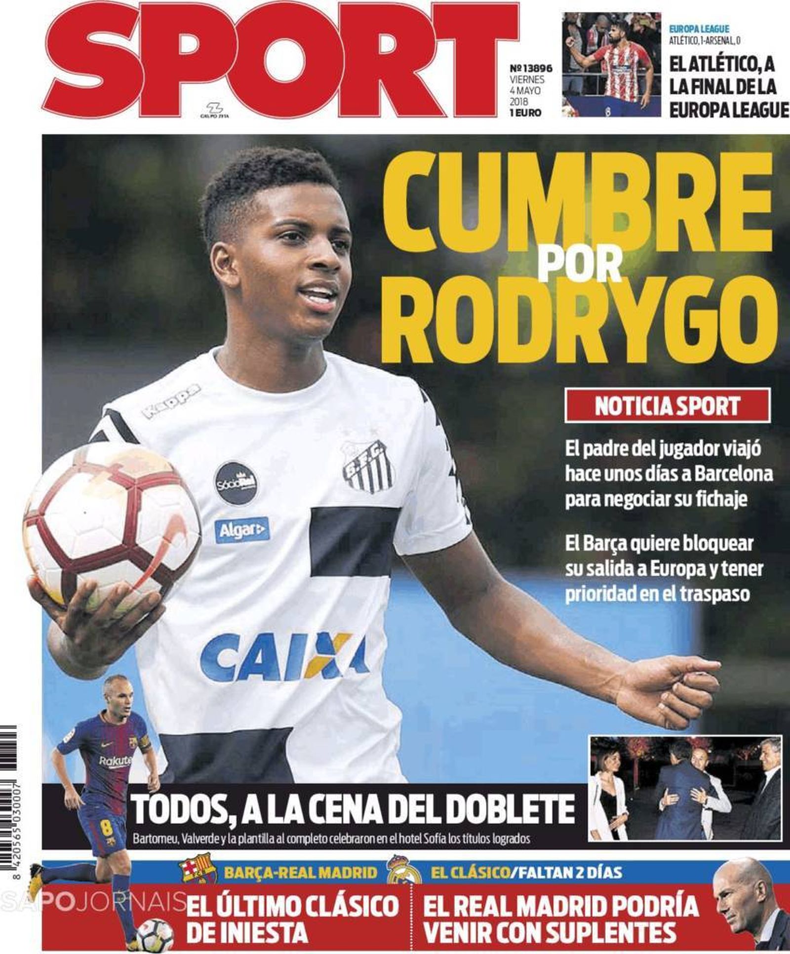 Portada del diario Sport