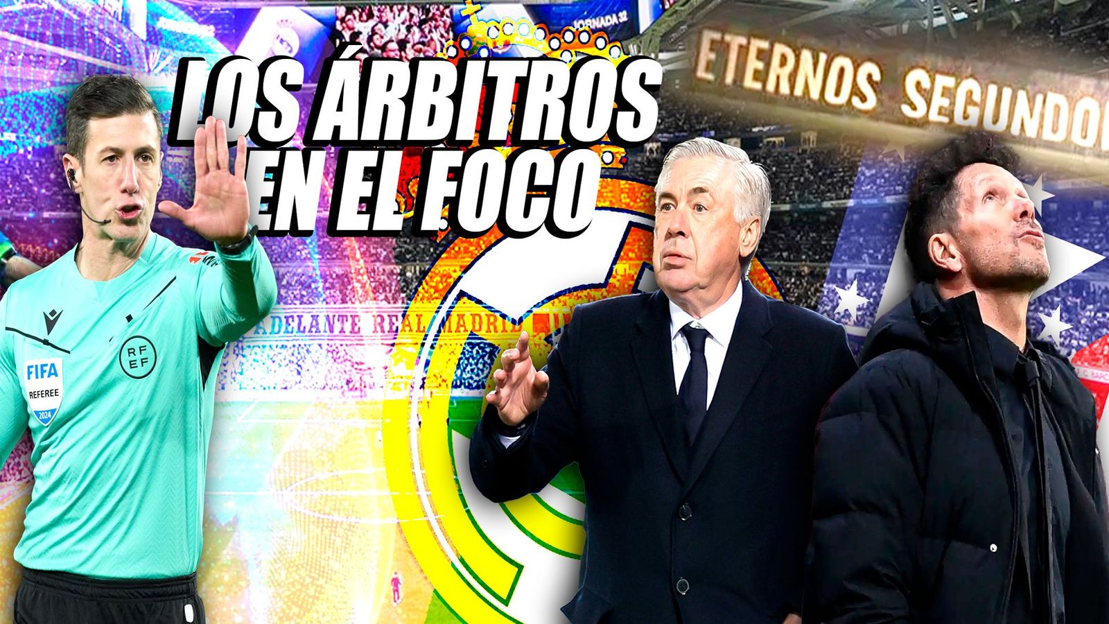 Ancelotti y Simeone, las miradas puestas en los árbitros más que en el derbi