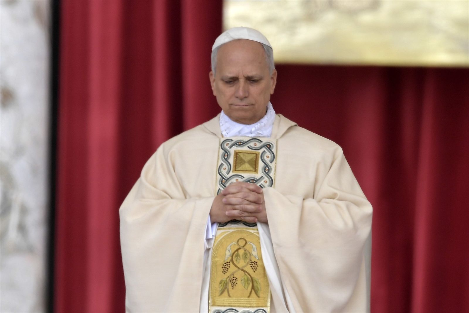 El Papa León XIV durante la misa de inicio de su Pontificado
