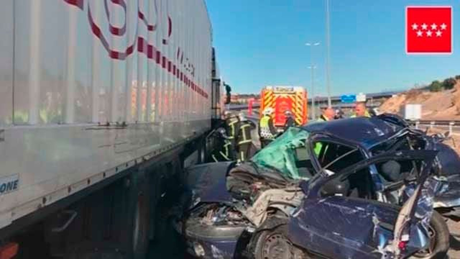 Cinco heridos leves en una colisión en la M-50 en Boadilla