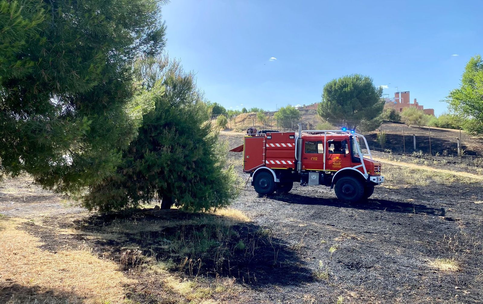 Un vehículo de Bomberos de la Comunidad en el Parque de la Marina de San Sebastián de los Reyes