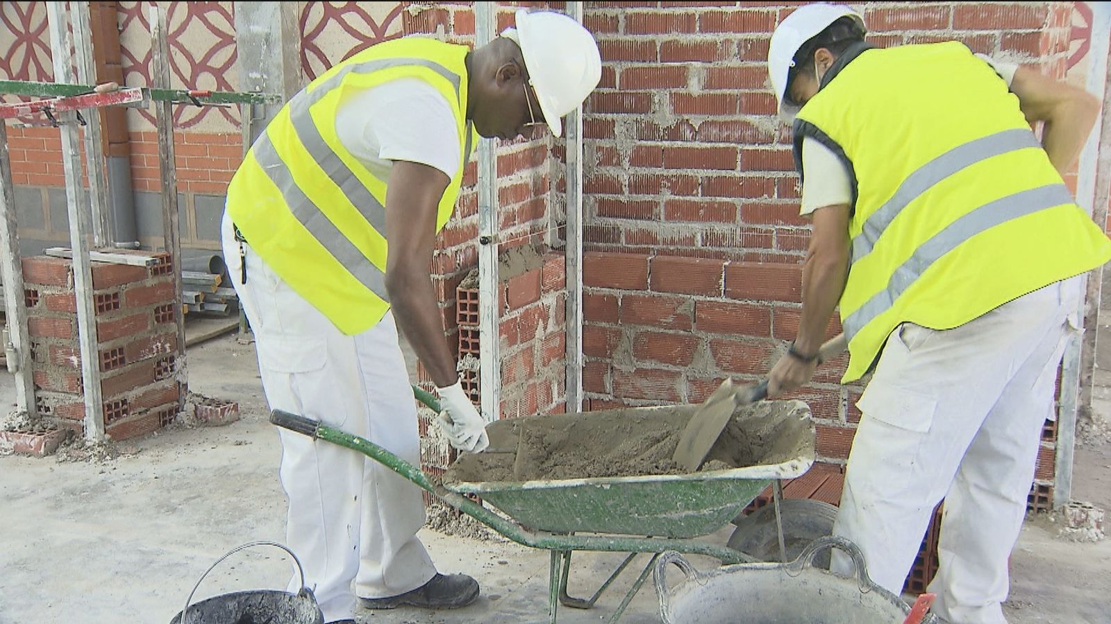 Trabajadores en la construcción