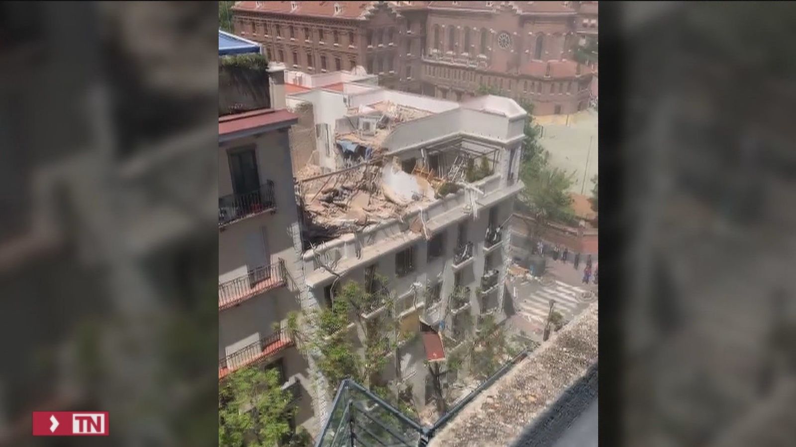 Las imágenes aéreas de la explosión en el barrio de Salamanca