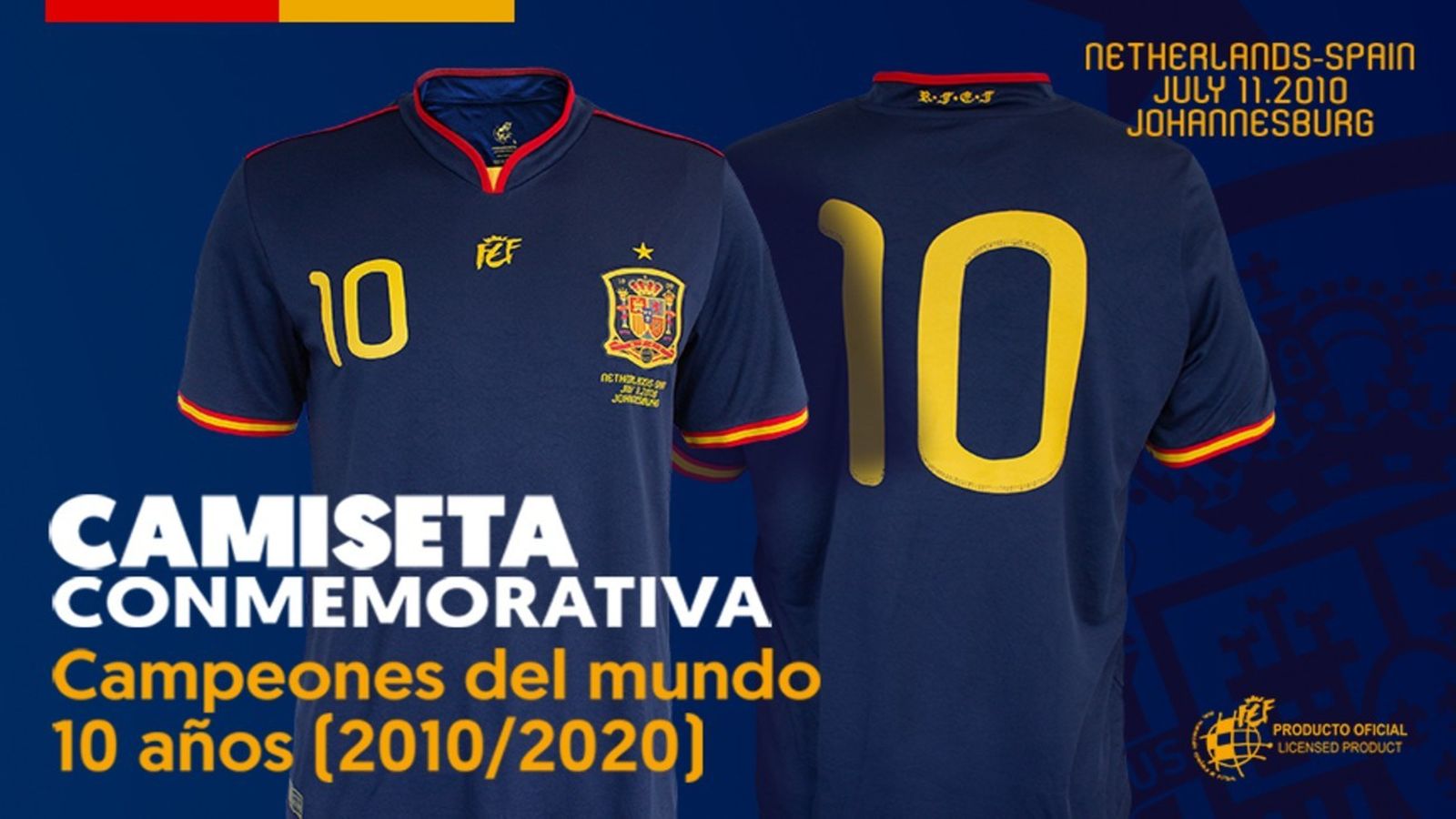 Camiseta conmemorativa de la final del Mundial de Sudáfrica