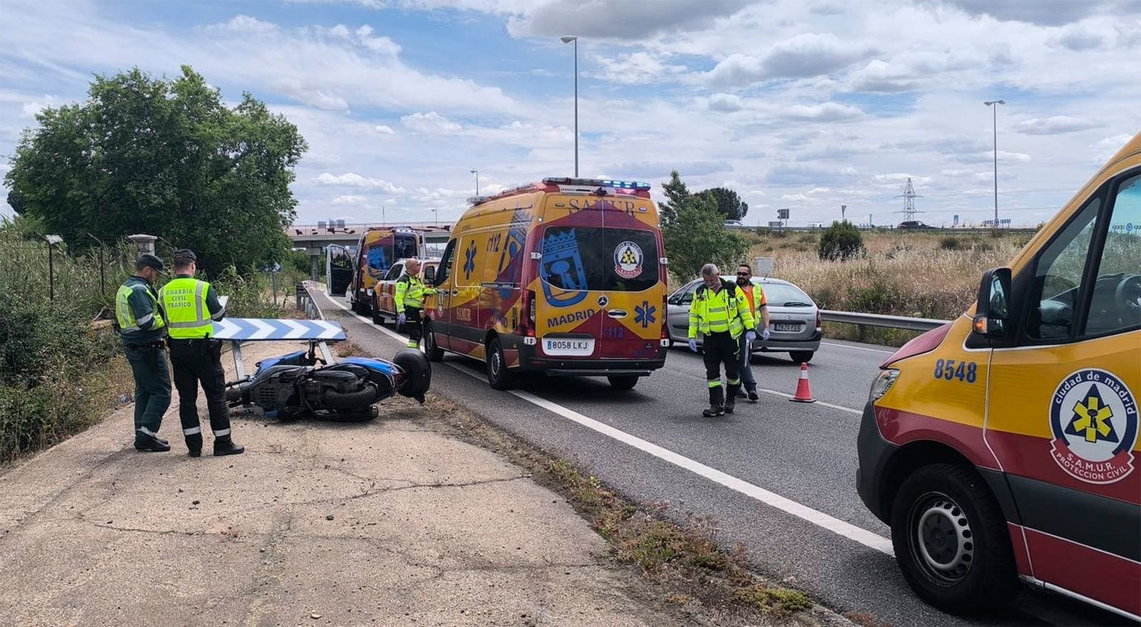 Accidente de moto en la M-607